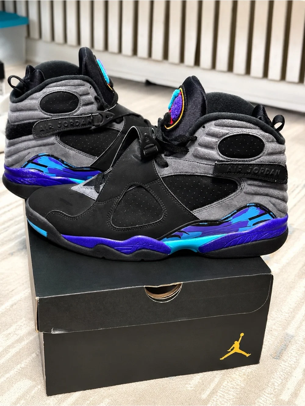 Nike Air Jordan 8 VIII Retro Aqua 2015 Black Concord Men’s Size 11.5